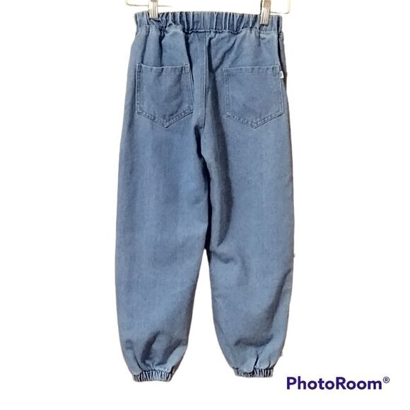 Pearl Embellished Denim Elastic Waist Jeans Kids Sz 7 - Picture 2 of 9